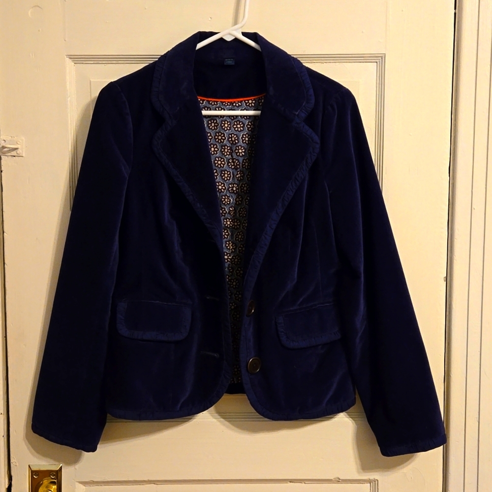 Boden purple velvet blazer size small
